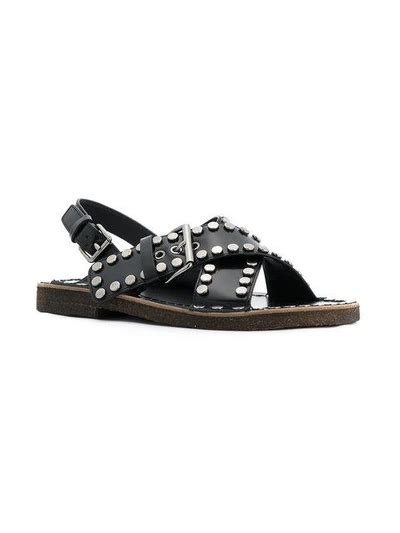 prada platform sandals saks|prada studded pony skin sandals.